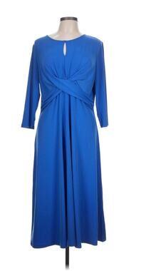 NEW DRAPER’S AND DAMON’S WOMEN’S CROSSOVER KEYHOLE FLOWING DRESS BLUE L-no Tags